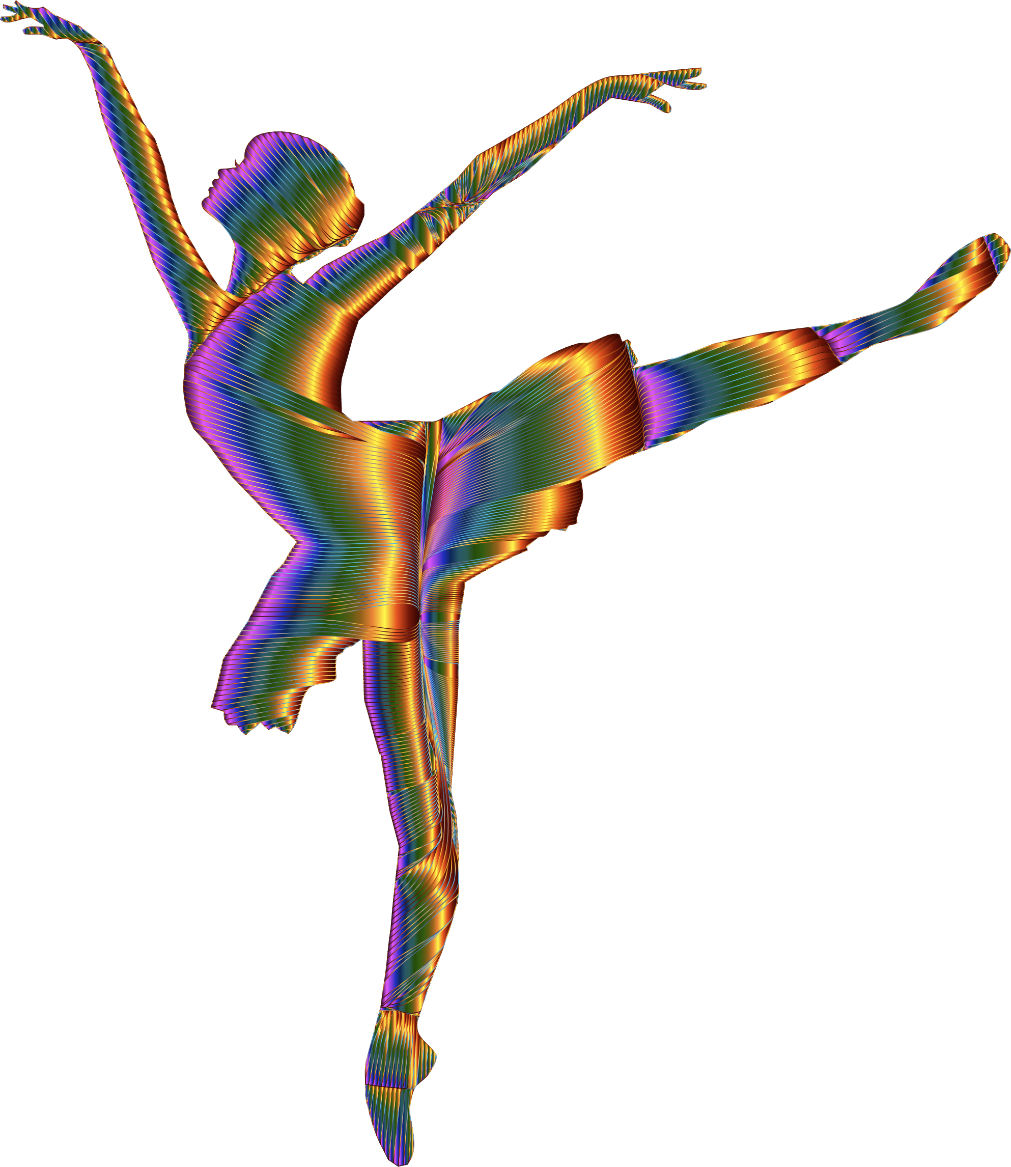 Chromatic Graceful Ballerina Silhouette No Background - Балерина Png Clipart (1986x2292), Png Download
