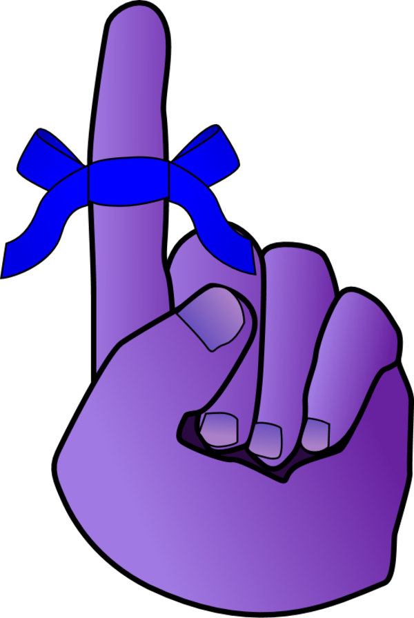 Finger Tied With A Bow Tie - Reminder Clip Art - Png Download (600x896), Png Download