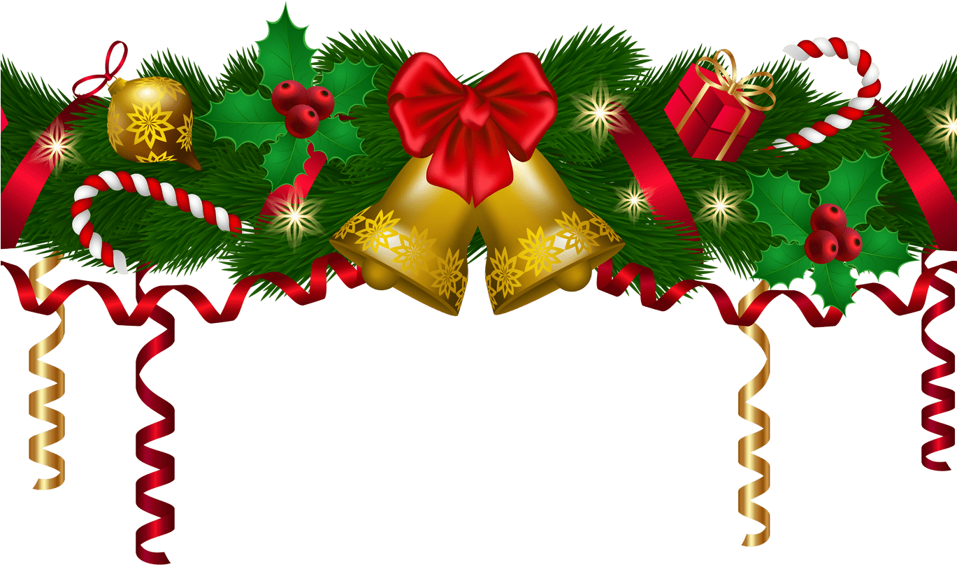 Christmas Deco Garland Png Clip Art Image Gallery Transparent Png (1368x855), Png Download