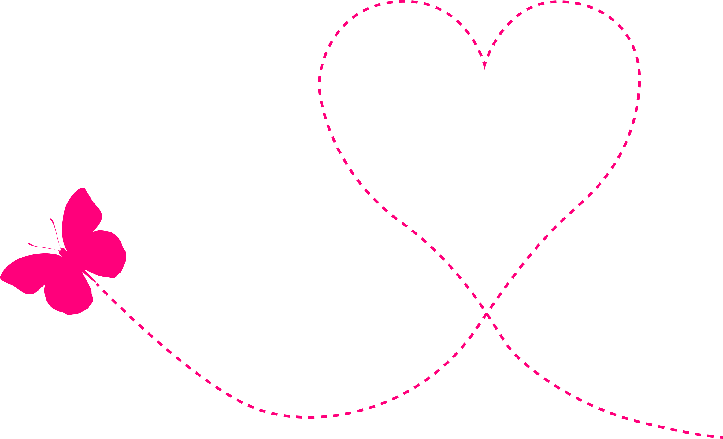 Heart Trail Clipart - Vuelo De Mariposa Png Transparent Png (2364x1437), Png Download