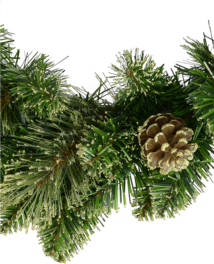 Natural Look Pine Wreath With Pine Cones & Lightly Clipart (902x1115), Png Download