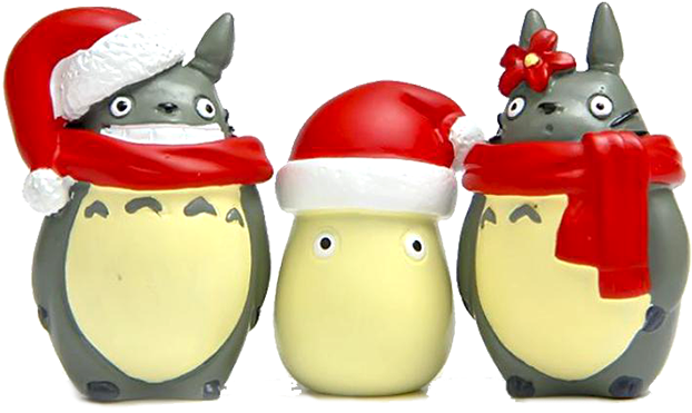 Kawaii Resin Totoro Christmas Edition Lovers Scarf - Studio Ghibli Christmas Clipart (800x800), Png Download