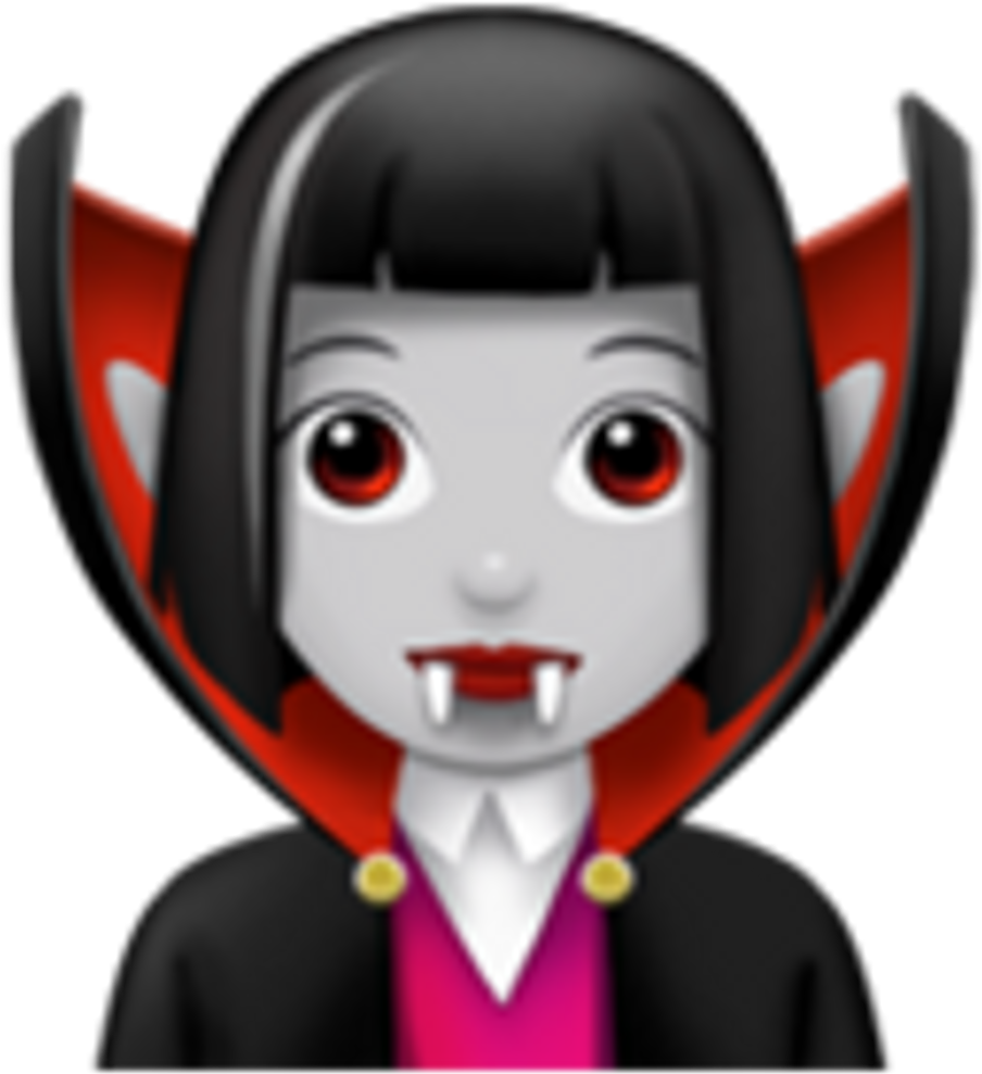 Vampire Clipart Vampire Woman - Woman Vampire Emoji - Png Download (1024x1024), Png Download