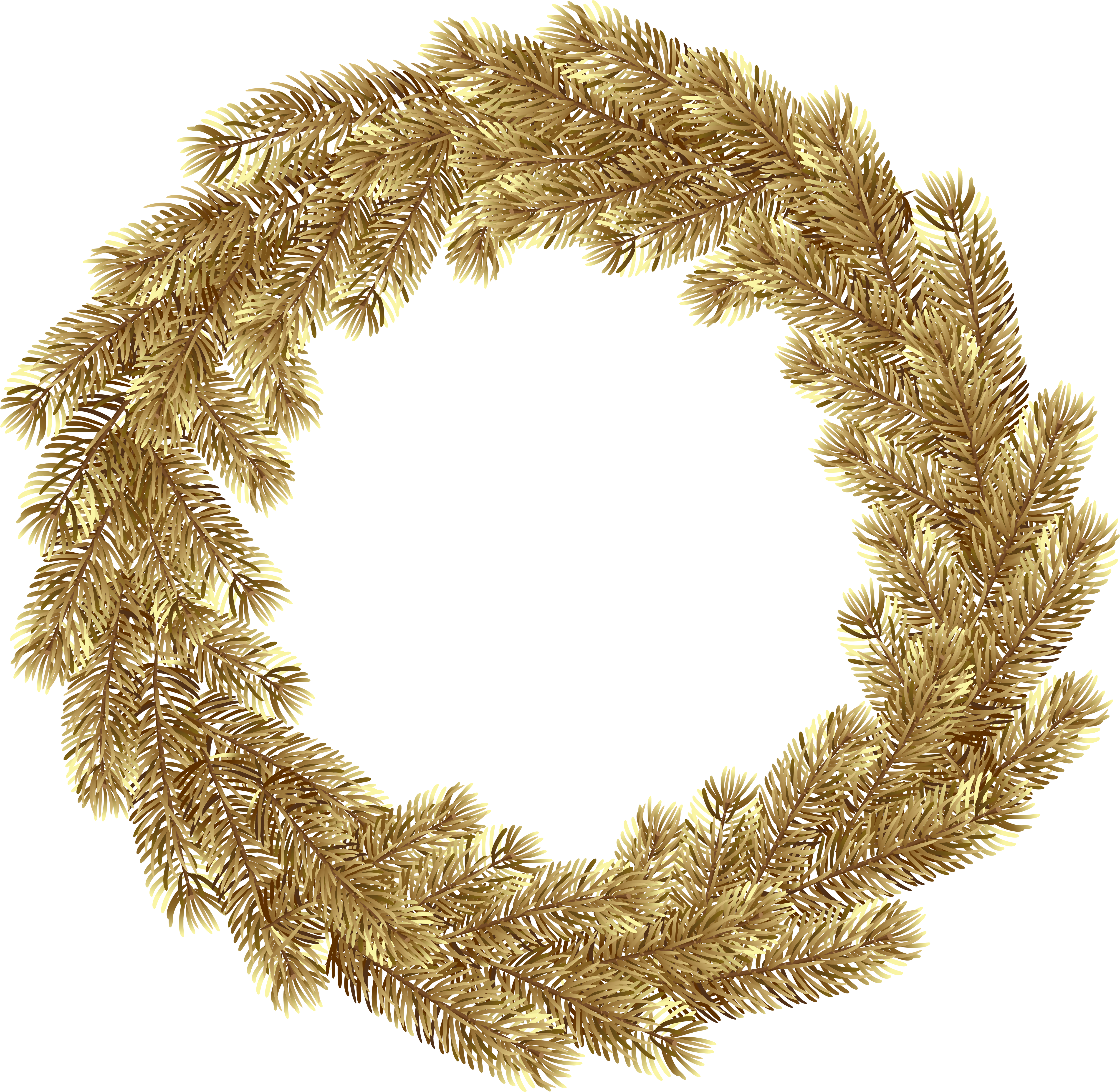 Christmas Wreath Gold Png Clip Art - Transparent Christmas Wreath Gold (5000x4875), Png Download