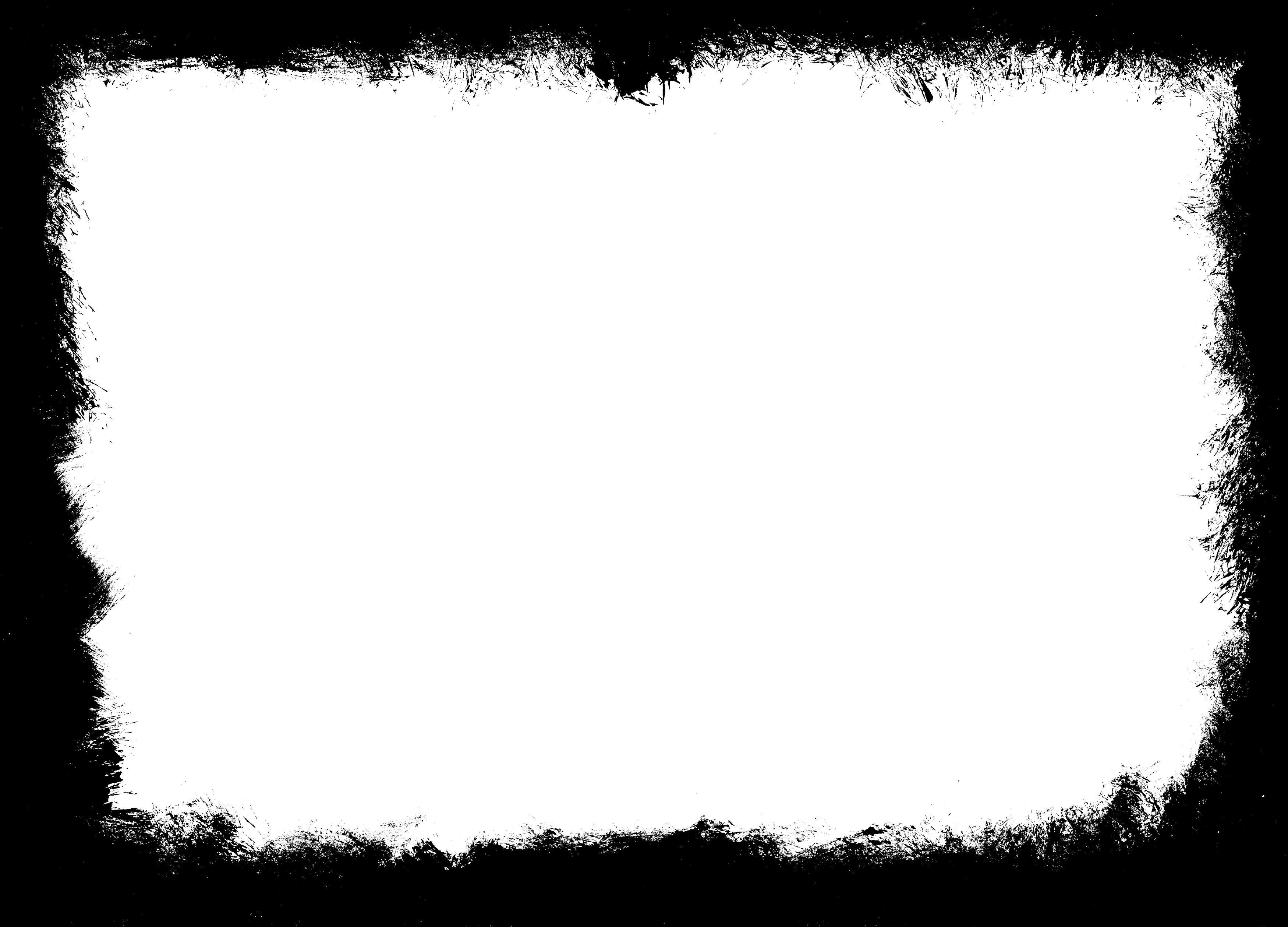 8 Grunge Frame Png Vol - Monochrome Clipart (3500x2518), Png Download