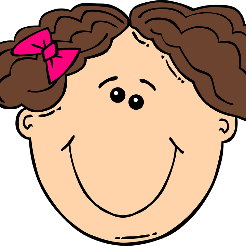 Kid Face Clip Art 19 Thinking Brain Svg Library Download - Face Cartoon Black And White Clipart - Png Download (1024x1024), Png Download