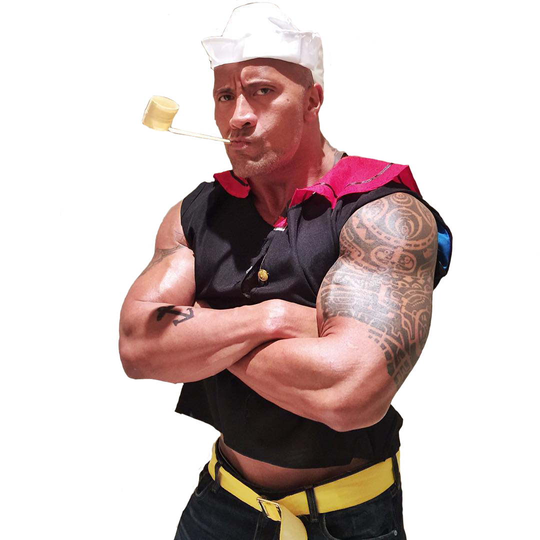 The Rock As Popeye - Rock Dressed As Popeye Clipart (1080x1080), Png Download