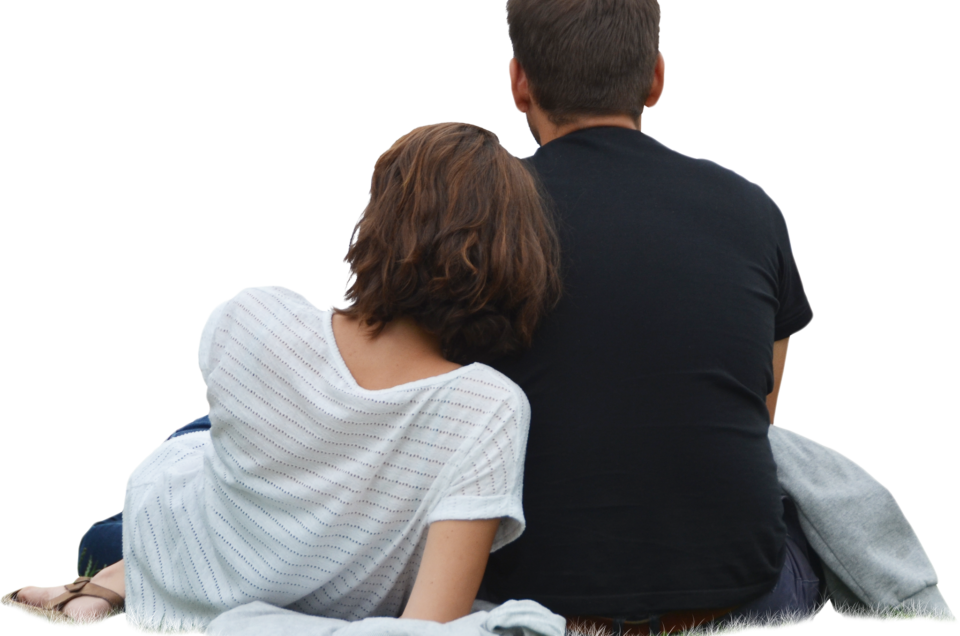 Couple Sitting Back Png Clipart (960x636), Png Download