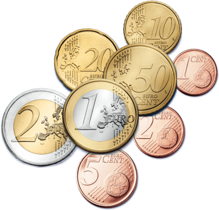 Free Png Download Gold Coins Png Images Background - Euro Coins Png Clipart (850x815), Png Download
