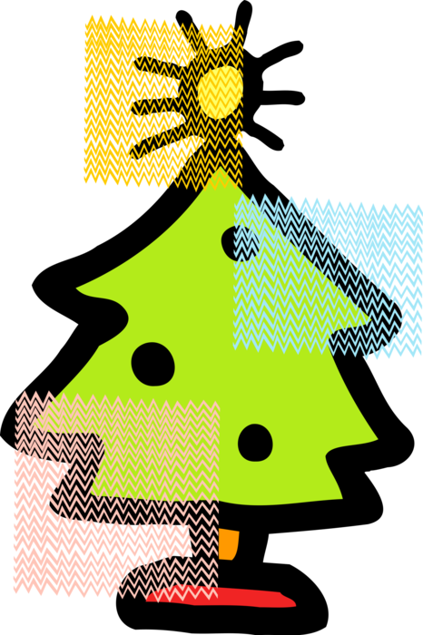 Vector Illustration Of Evergreen Christmas Tree With Clipart (466x700), Png Download