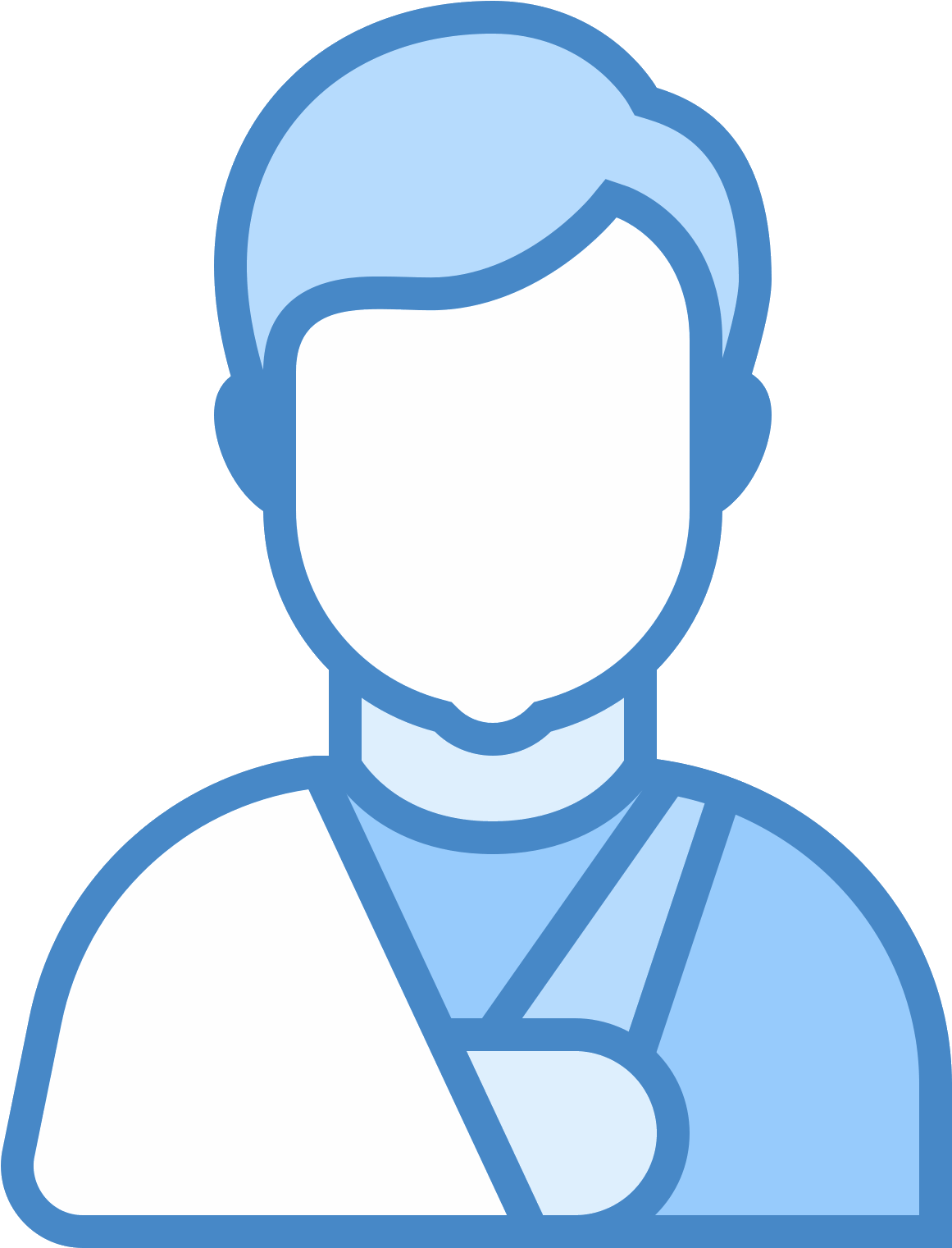 Bandaid Clipart Triangular Bandage - Blue Male Icon Png Transparent Png (1600x1600), Png Download