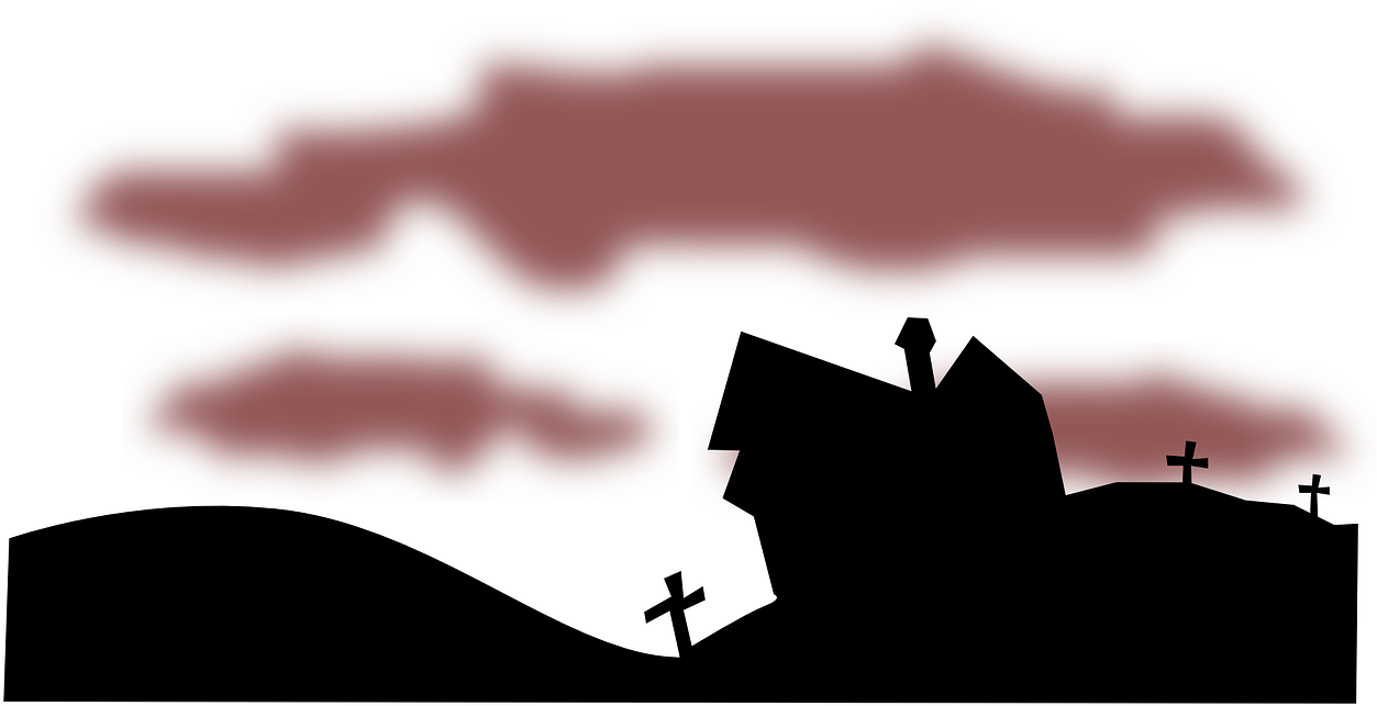 Graveyard Night Spooky - Transparent Cemetery Clipart - Png Download (1280x658), Png Download