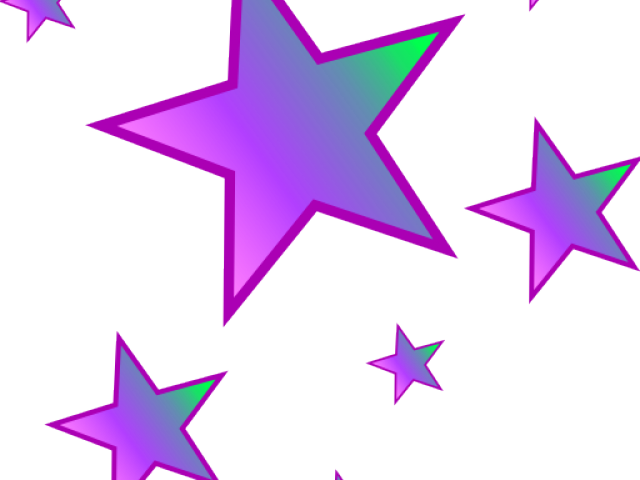 Shooting Star Clipart Whimsical Star - Purple And Green Star - Png Download (640x480), Png Download