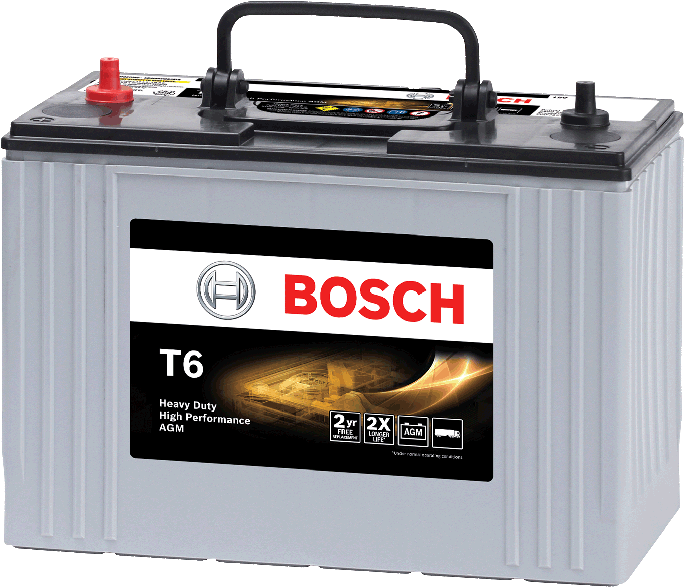 T6 High Performance Agm Battery - Battery Bosch Clipart (1400x1400), Png Download