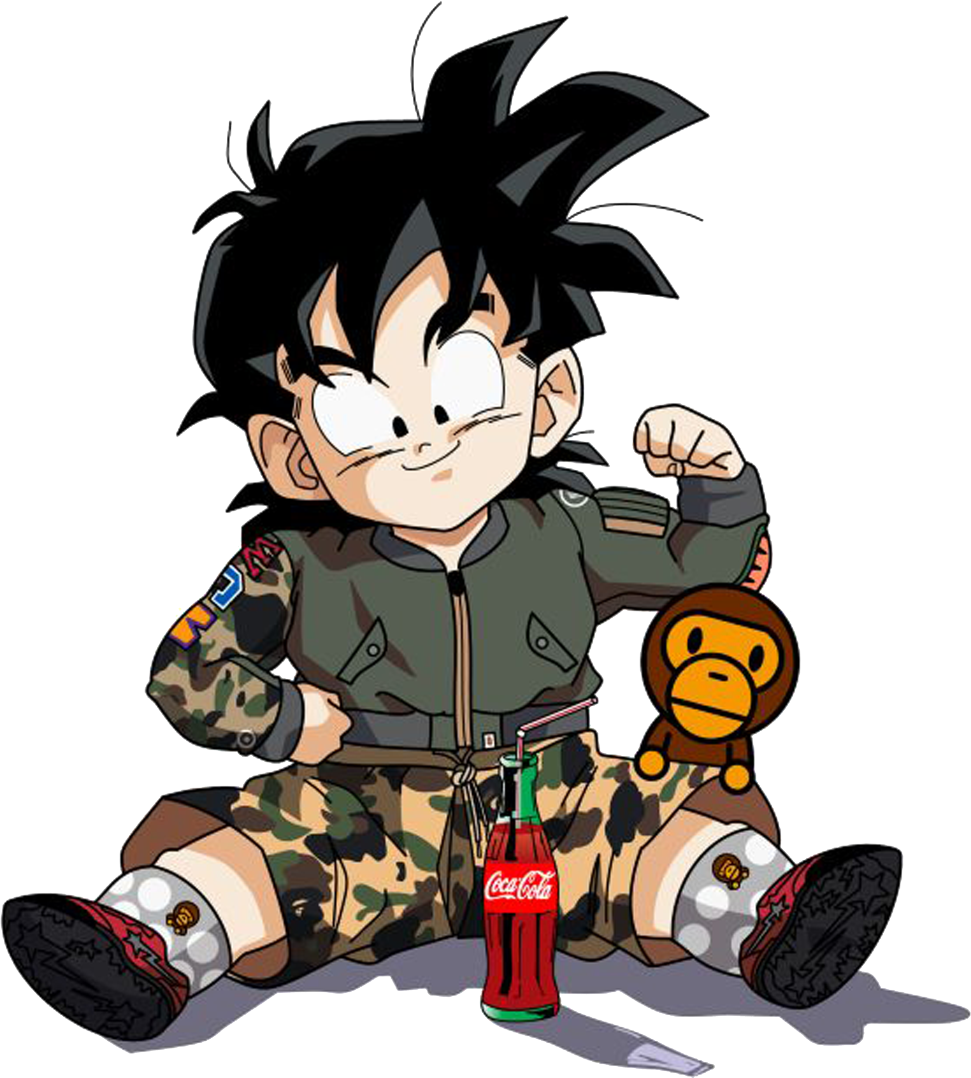 Dragon Ball Supreme Bape Goku Goten Gohan Vegeta Accessories - Supreme Dragon Ball Z Clipart (1981x2198), Png Download