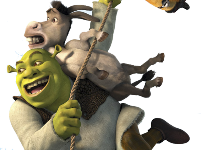 Shrek Clipart White Background - Shrek Donkey Puss In Boots - Png Download (640x480), Png Download