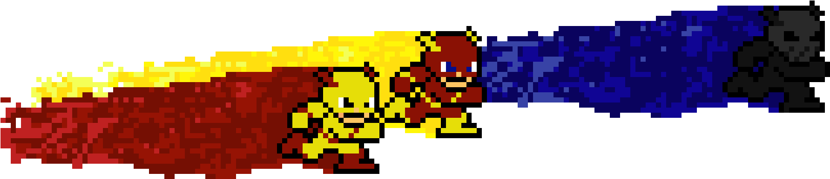 Flash And Reverse Flash And Zoom - Pixel Art The Flash Clipart (1621x351), Png Download