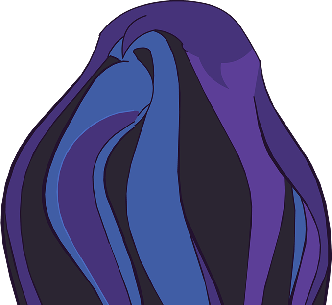 Avatar Look Hair Back Raven Default - Illustration Clipart (943x662), Png Download
