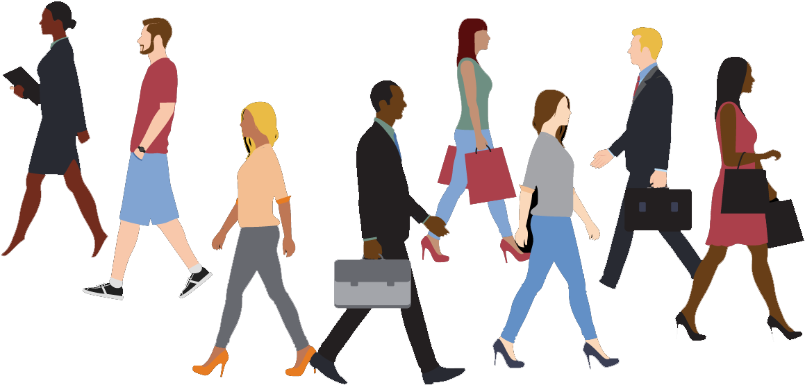 001 Peaoplewalking01-01 - Team Clipart (1171x556), Png Download