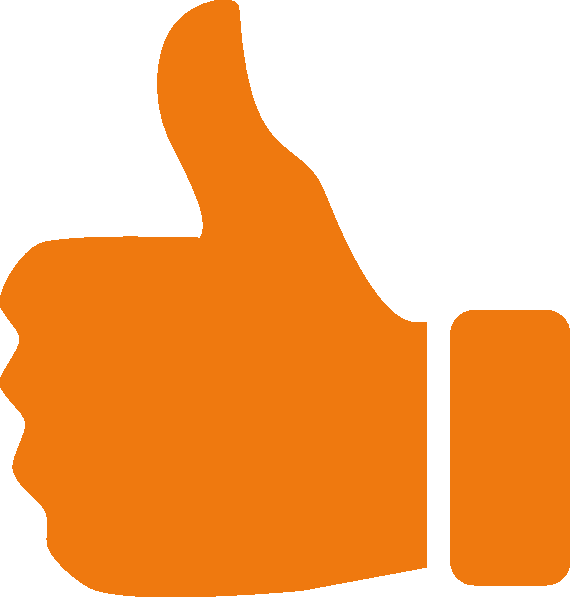 Only Pay For The Days You Use - Thumbs Up Icon Orange Clipart (570x597), Png Download