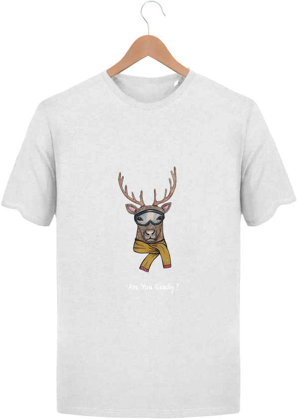 T Shirt Homme Stanley Hips Renne Snowborder Par La - Reindeer Clipart (597x841), Png Download