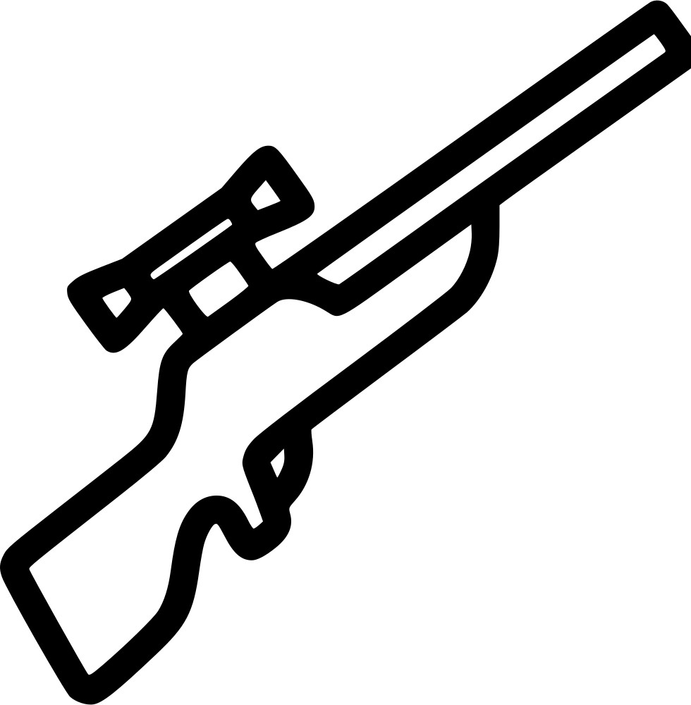 Sniper Rifle Comments - Rifle Cartoon Black And White Clipart (980x1000), Png Download