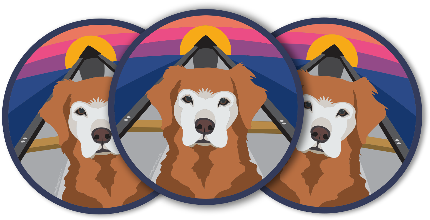 Sticker Tumblr Golden Retriever Clipart (1500x766), Png Download
