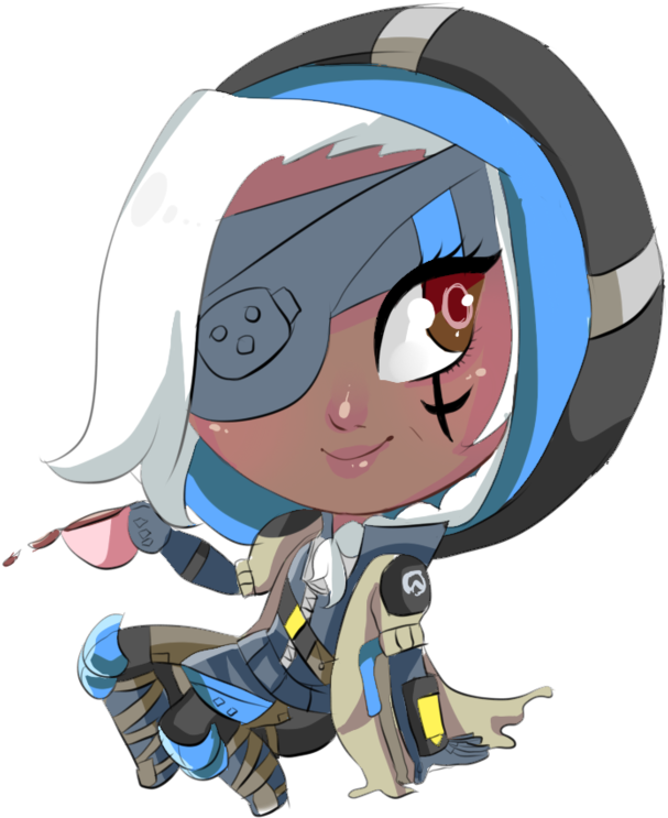 Png - Overwatch Ana Amari Chibi Clipart (894x894), Png Download