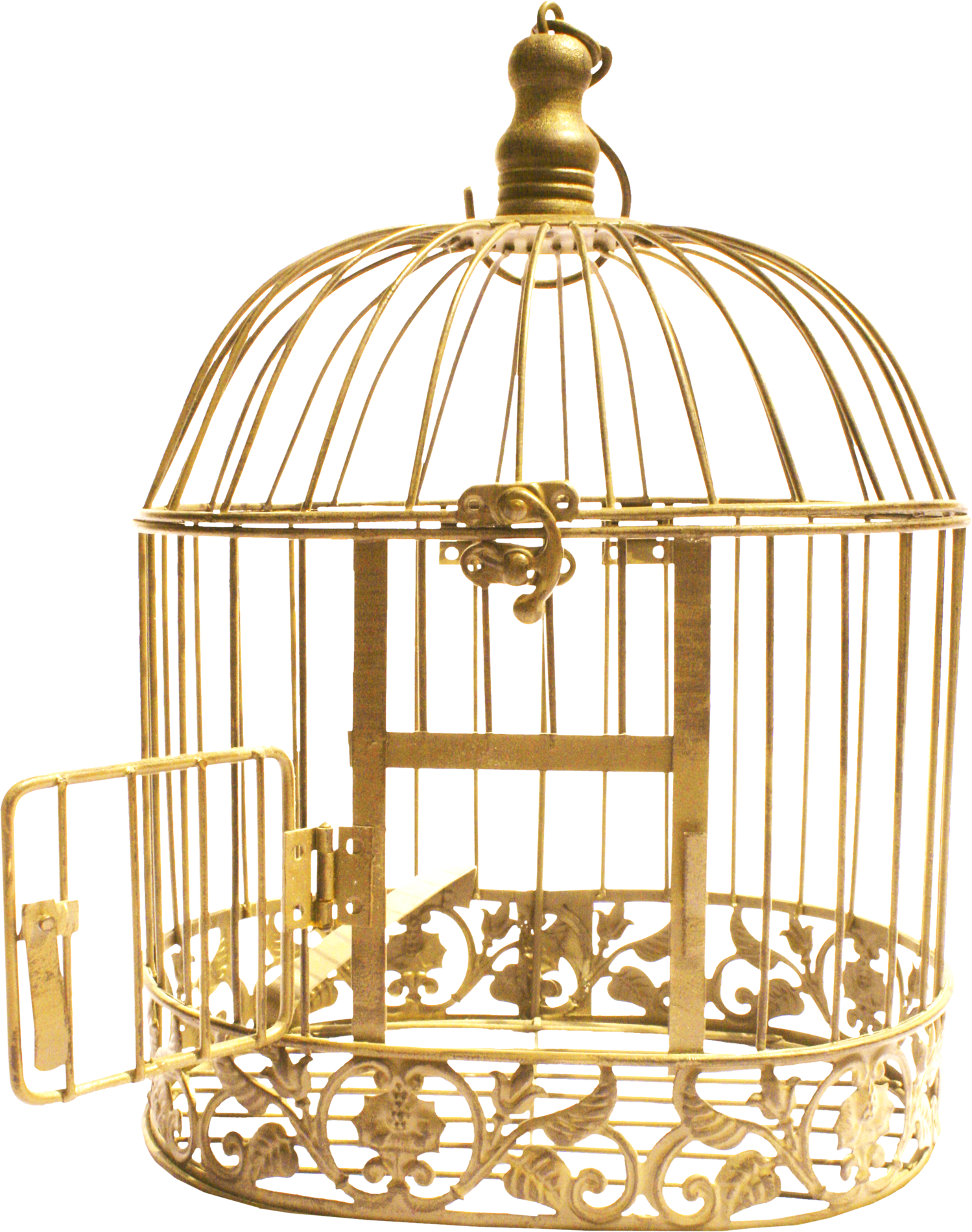 Golden Bird Cage - Gold Bird Cage Png Clipart (1499x1900), Png Download