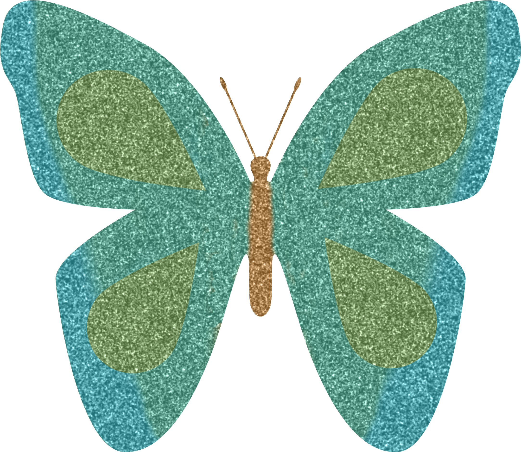 Green Butterfly Clipart - Butterfly Drawing With Glitter Sheet - Png Download (2202x2202), Png Download
