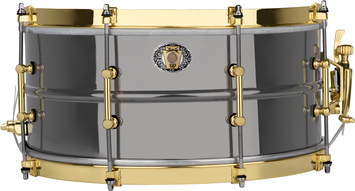 Black Beauty 110th Anniversary 8-lug - Ludwig 110th Anniversary Black Beauty 8-lug Snare Drum Clipart (1500x836), Png Download