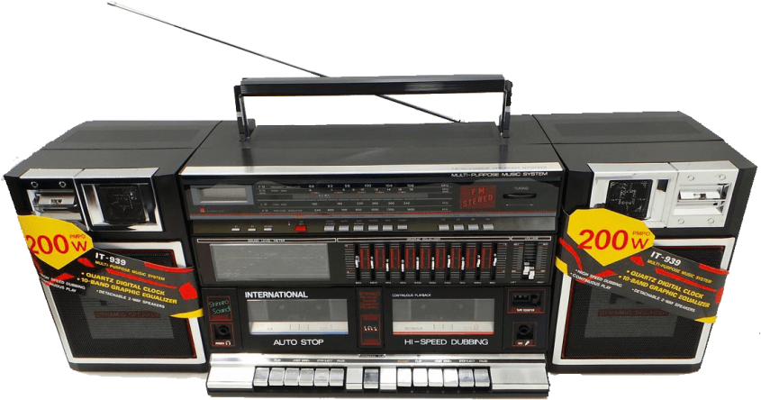 Free Png Download Vintage Ghettoblaster Png Images - Boombox Clipart (850x459), Png Download