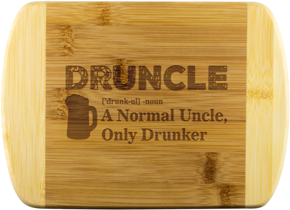 Druncle Round Edge Wooden Cutting Board Wood Cutting - Plywood Clipart (600x600), Png Download