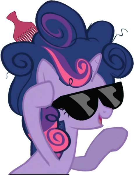 Afro, Comb, Hair Pick, Safe, Sunglasses, Twilight Sparkle - Twilight Sparkle Afro Clipart (665x600), Png Download