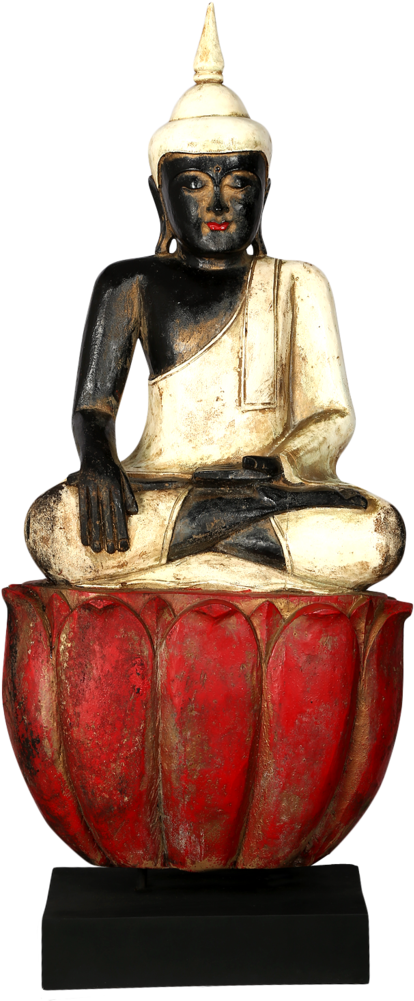 Itlbl Lotus Buddha Statue Clipart (414x1001), Png Download