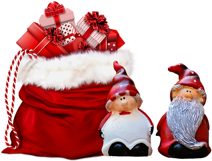 Xmas, Presents, Gifts, Grnomes, Bag, Christmas, Cute - Presents Xmas Clipart (848x720), Png Download
