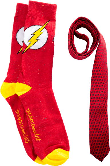 The Flash Logo Socks & Tie Gift Pack - Flash Tie Clipart (600x600), Png Download