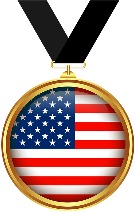 Medal, Gold, Tape, Transparent Background, Decoration - American Flag Speech Bubble Clipart (515x720), Png Download