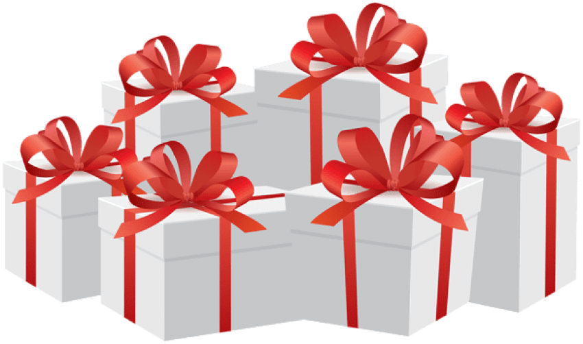 Free Png Gift Boxes White Png Images Transparent - Gift Wrapping Clipart (850x502), Png Download