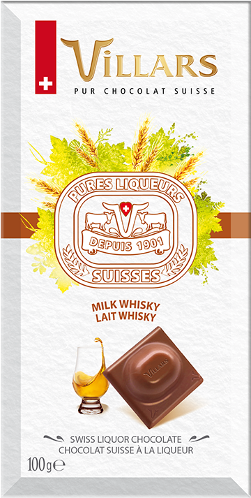 Villars Swiss Milk Chocolate Bar Filled With Whiskey - Villars Pure Swiss Swiss Milk Chocolate Williams Pear Clipart (738x738), Png Download
