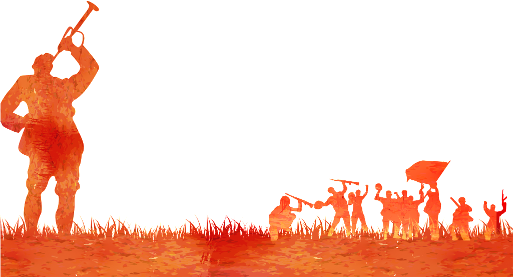 Long March Horn Pattern - 吹 响 号角 Clipart (1024x688), Png Download