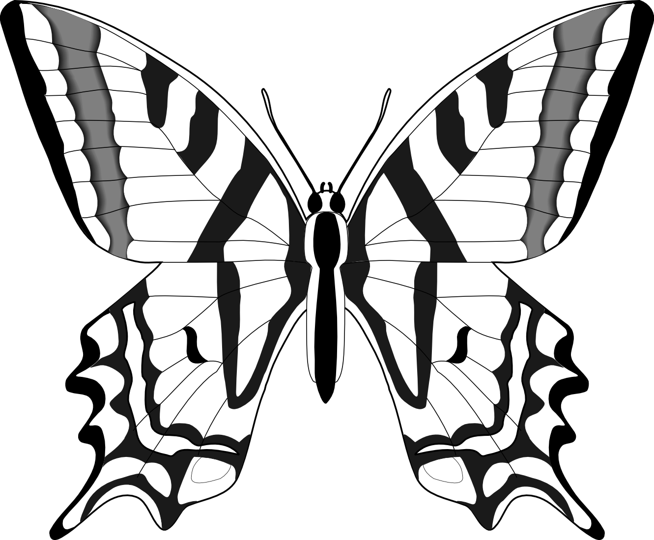 Free Grinch Clip Art - Clipart Butterfly Images Black And White - Png Download (1331x1099), Png Download