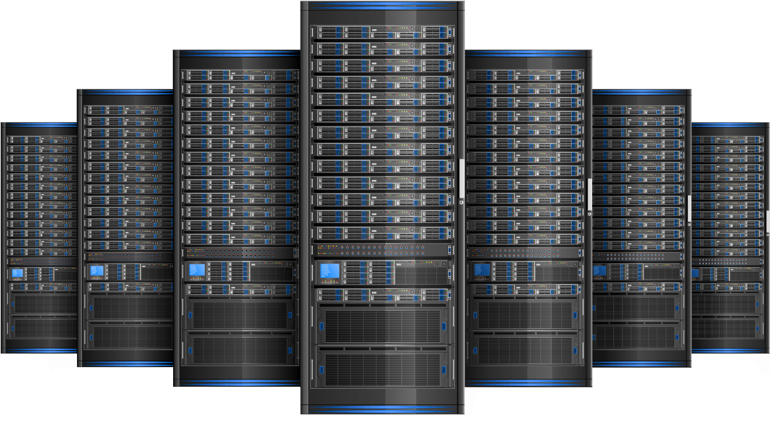 Row Of Servers Tinypng Mask - Tower Server Image Png Clipart (1530x855), Png Download