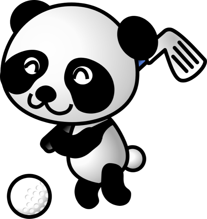 Panda Golfing - Panda Golf Clipart (661x700), Png Download