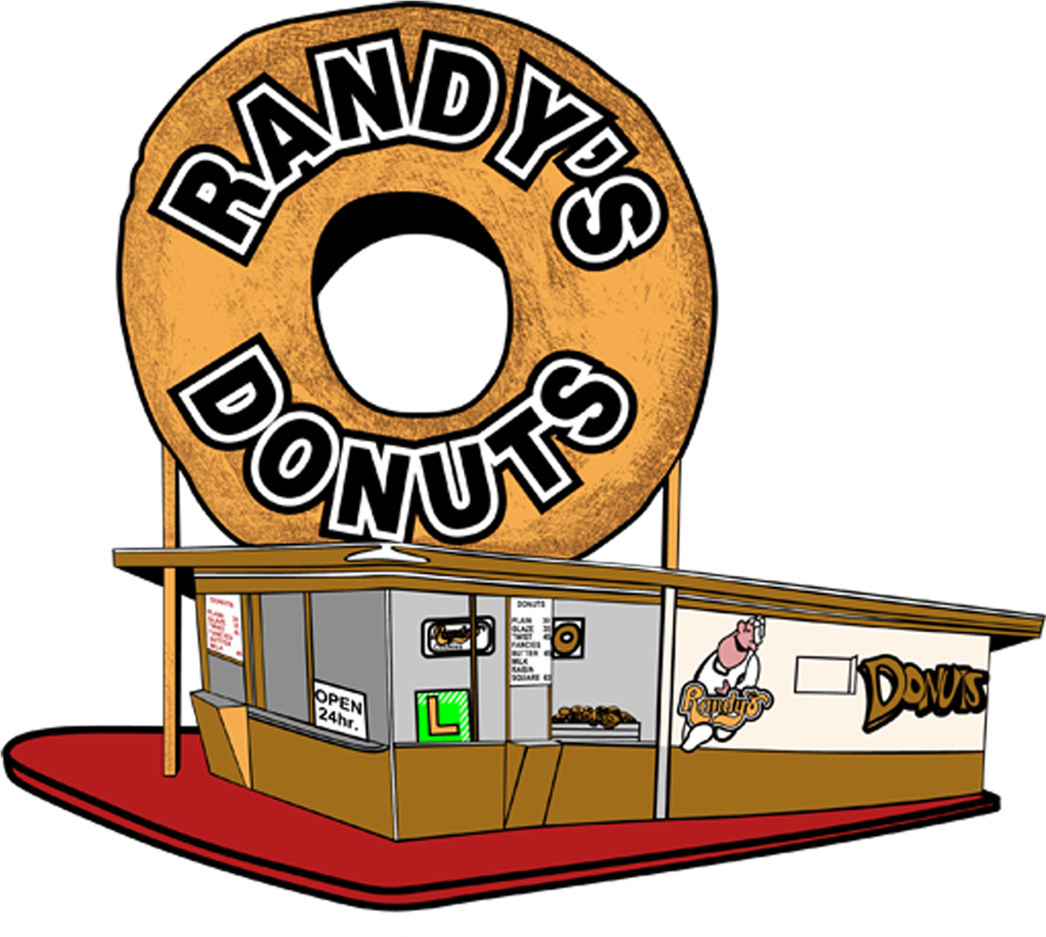 Doughnut Clipart Long John Donut - Randys Donuts Clipart - Png Download (1500x1500), Png Download