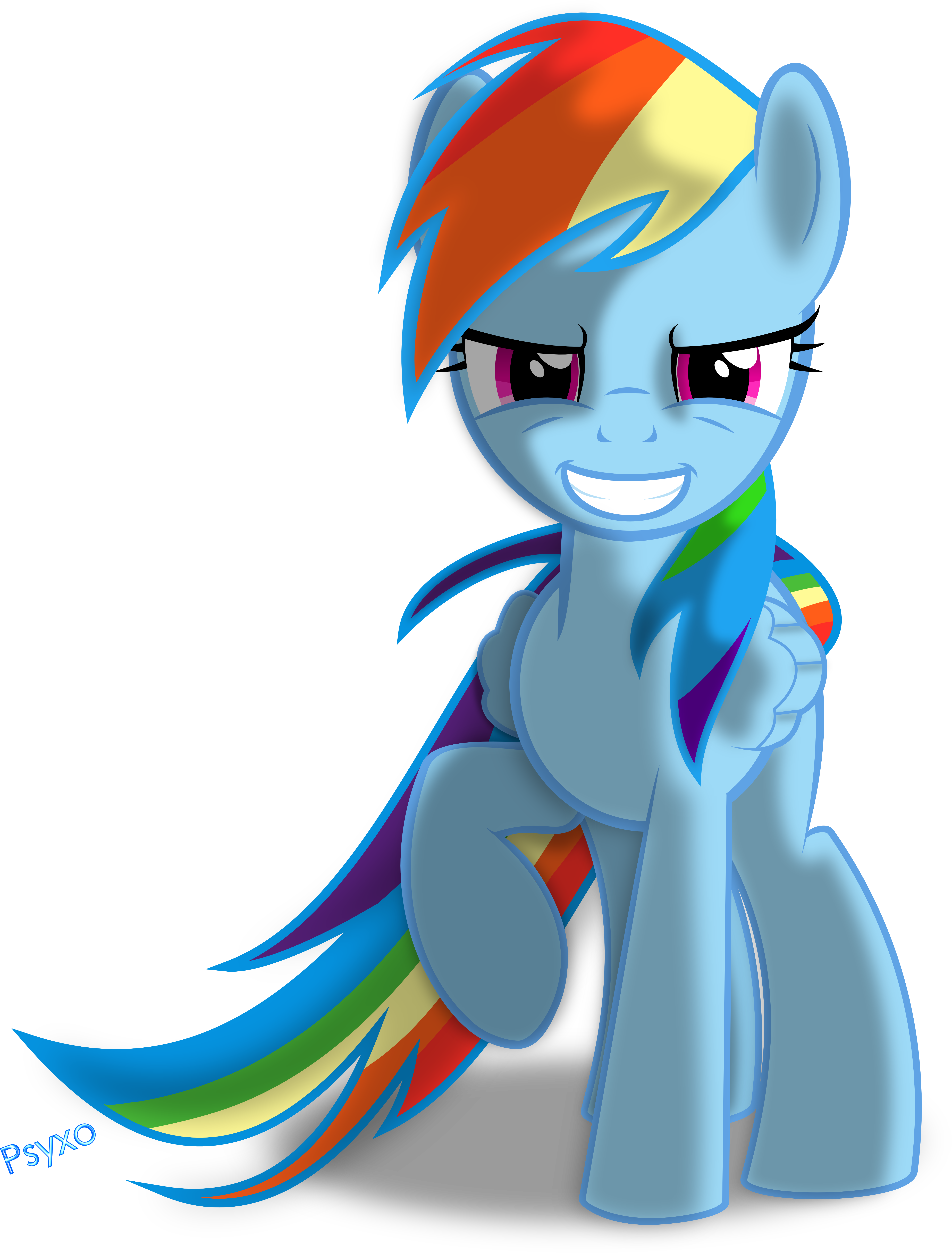 Rainbow Dash By Psyxofthoros-d599712[1] - Pinkie Pie And Rainbow Dash Love Clipart (5610x7378), Png Download