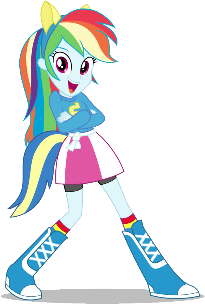 Rainbow Dash Equestria Girls Png Image - My Little Pony Rainbow Dash Girl Clipart (736x1039), Png Download