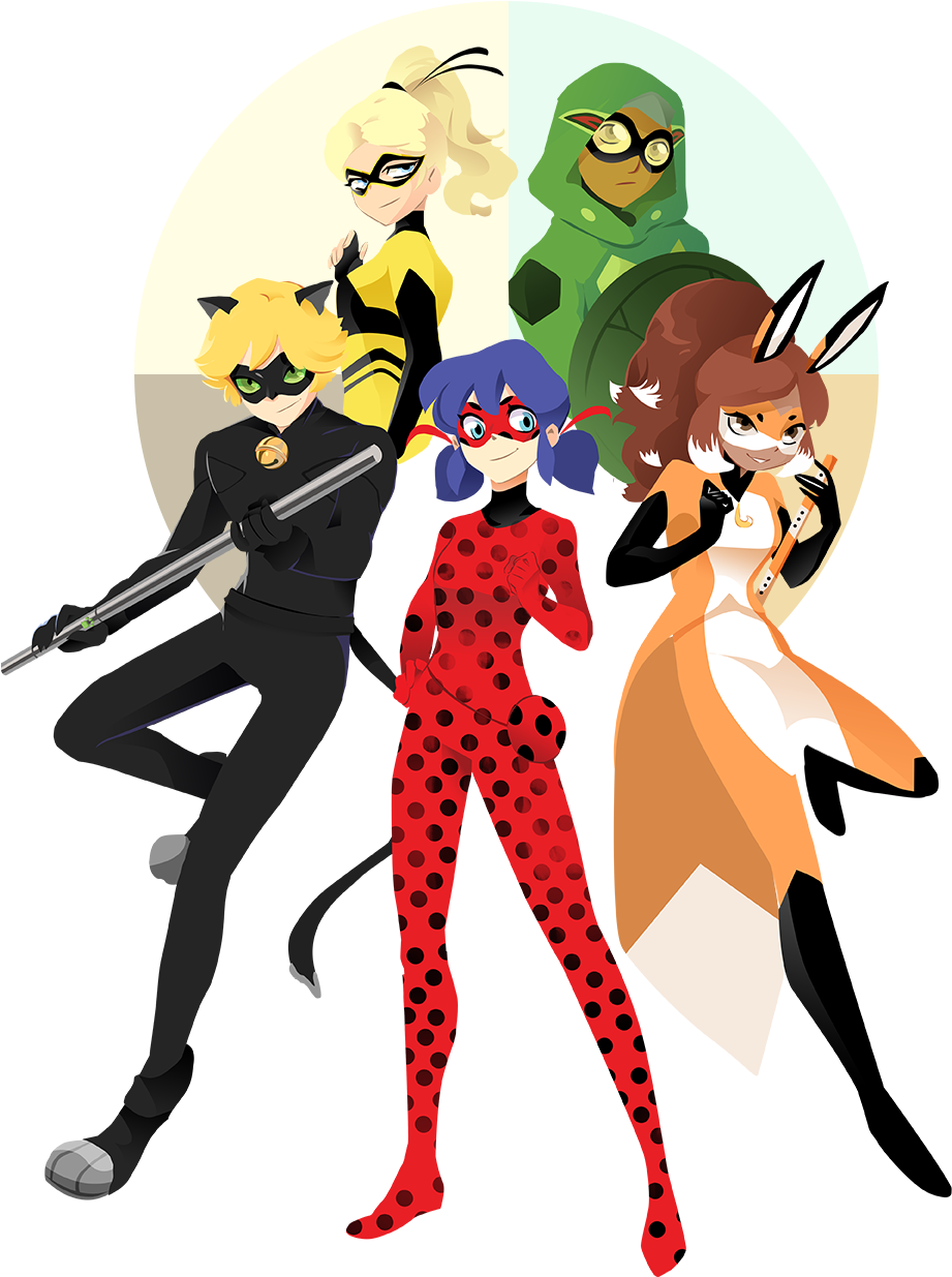 The Miraculous Crew - Miraculous Ladybug Designs Clipart (1080x1368), Png Download