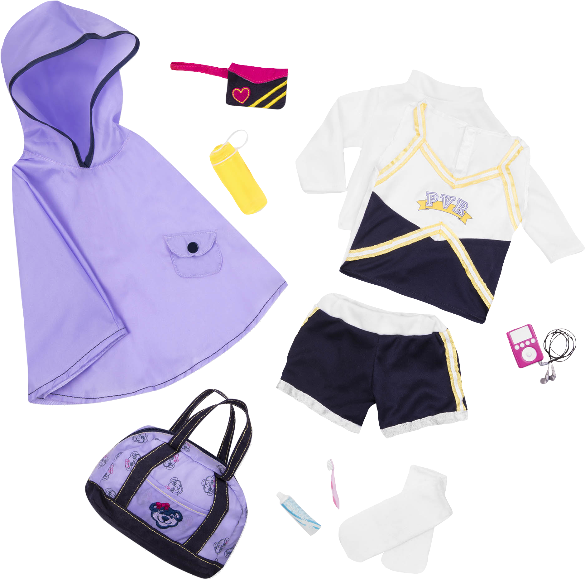Cheerleader Camp Accessory Set For 18-inch Dolls - Hoodie Clipart (2100x2100), Png Download