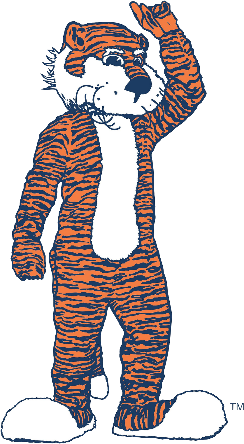 Auburn University Seal And Logos - Clemson Tiger Mascot Standing Clipart (864x1600), Png Download